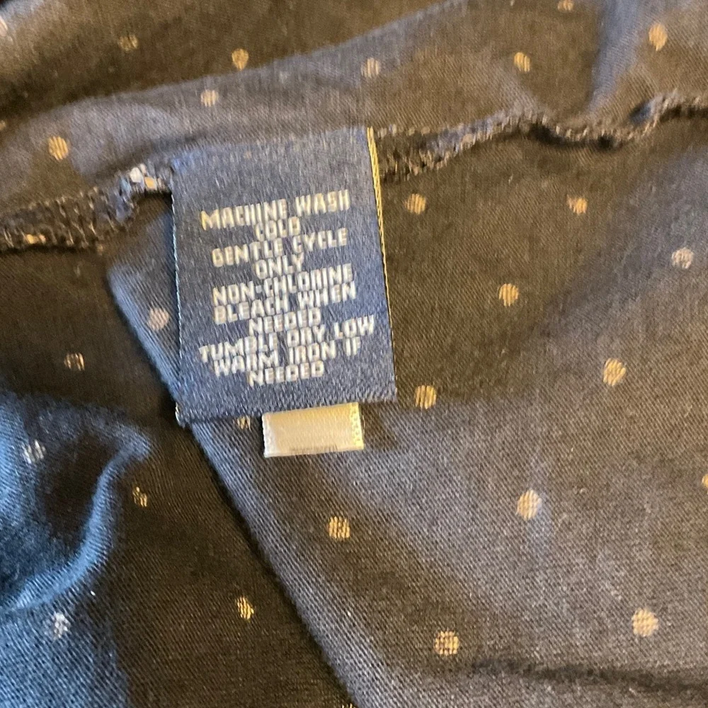 Chaps Navy Polka Dot Blouse